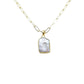 Collet Pearl Necklace with Cable Chain
