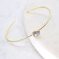 Center Stone Single Band Bracelet with Labradorite
