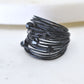 Marcia Black Wire Wrap Ring with Black Swarovski Crystals