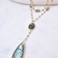 Double Diana Denmark Necklace in Labradorite with Labradorite Drop