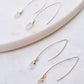 Jill Long Wire Drop Earrings in Moonstone