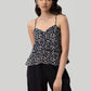V-neck Lace Camisole in Black Florals