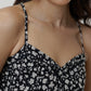 V-neck Lace Camisole in Black Florals