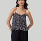 V-neck Lace Camisole in Black Florals