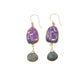 Victoria Earrings in Purple Turquoise Mojave and Labradorite in Gold