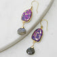 Victoria Earrings in Purple Turquoise Mojave and Labradorite in Gold