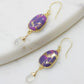 Victoria Earrings in Purple Turquoise Mojave and Moonstone in Gold
