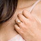 Ve Tinh 16K Gold-Plated Brass Buffalo Horn Crescent and Bar Ring