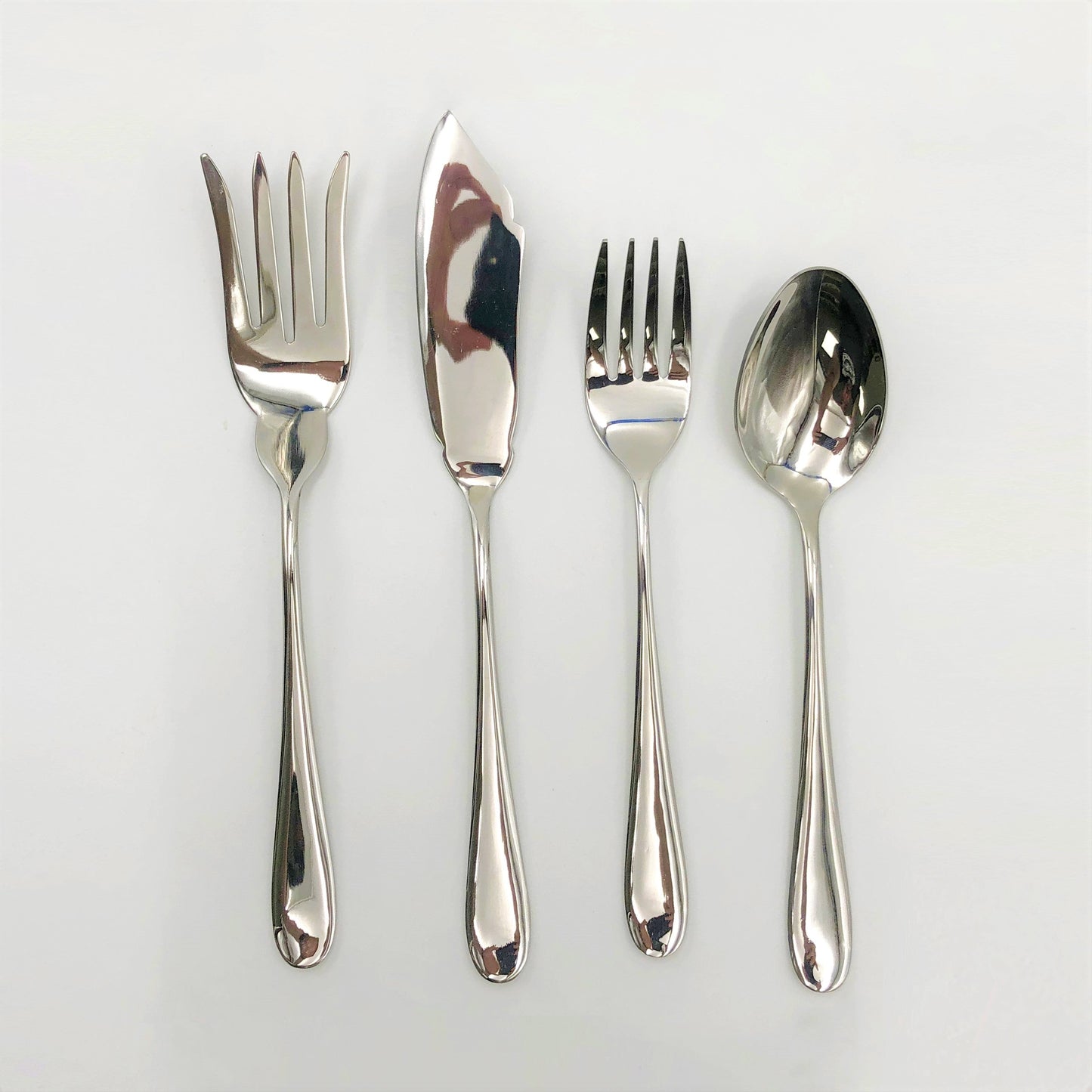 Stainless Steel Four (4) Piece Large Serving Set Great For Entertaining