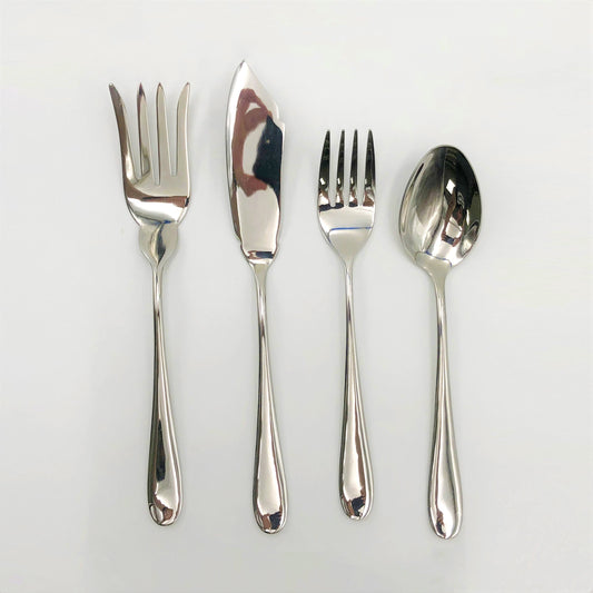 Stainless Steel Four (4) Piece Large Serving Set Great For Entertaining