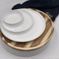 Bamboo And Fine Porcelain 3 Section Divided Dish/plate Setting