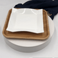 Square Bamboo And Fine Porcelain Contemporary Dinnerware Set