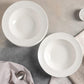 White Porcelain Deep Plate With Embossed Wide Rim 9" inch | Set Of 6 In Gift Box