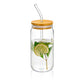 GLASS CAN WITH BAMBOO LID & STRAW 17 FL OZ | 500 ML