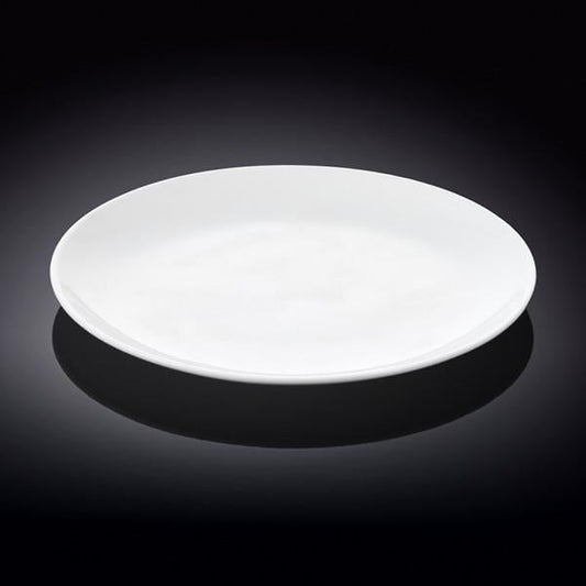 Set Of 6 Professional Rolled Rim White Dinner Plate 10" inch | 25.5 Cm