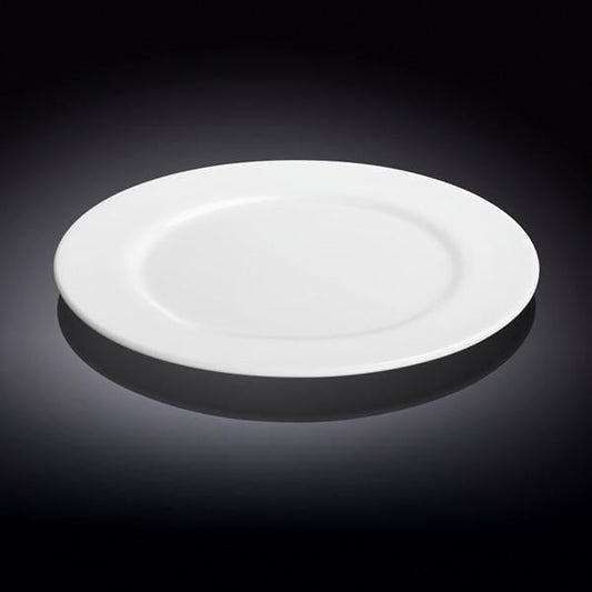 Set Of 6 Professional Rolled Rim White Dinner Plate 10" inch | 25.5 Cm