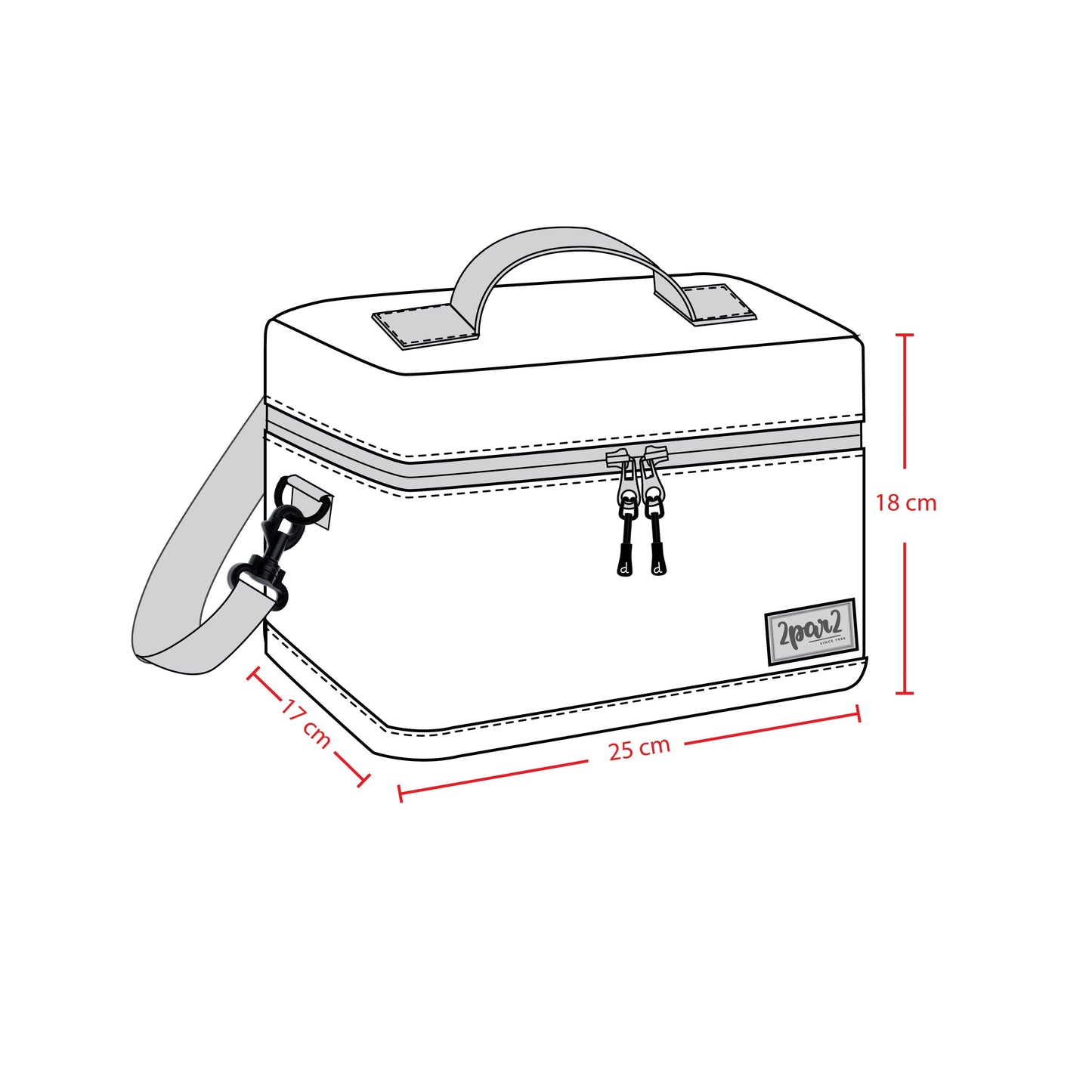 Lunch Box Black Retro Flower Print
