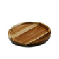Zavis Green Acacia Wood Round Stackable Plate / Platter 8"  | Dishwasher Safe