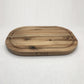 [ Set of 3 ] Zavis Green Acacia Wood Serving Rounded Cutting Board With Juice Groove 12" X 8" | Dishwasher Safe