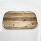 [ Set of 3 ] Zavis Green Acacia Wood Serving Rounded Cutting Board With Juice Groove 18" X 10" | Dishwasher Safe
