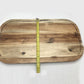[ Set of 3 ] Zavis Green Acacia Wood Serving Rounded Cutting Board With Juice Groove 18" X 10" | Dishwasher Safe