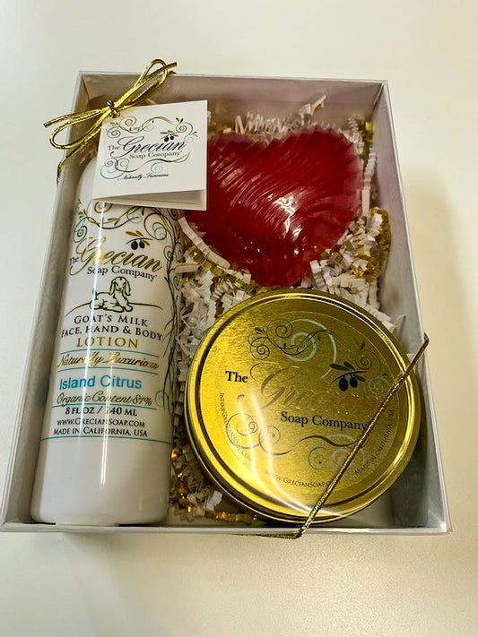 Geschenkbox Lotion, Herz & Kerze – Lavendel