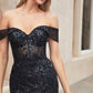 Off The Shoulder Lace Fit And Flare Gown