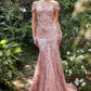 Off The Shoulder Lace Fit And Flare Gown