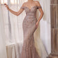 Off The Shoulder Embellished Gown