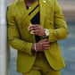 Olive Green Suit With Asymmetric Strap Detail And Tailored Fit