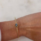 Center Stone Single Band Bracelet with Labradorite