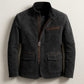 Mens Stand-Up Collar Zip-Up Jacket Casual Vintage Outerwear