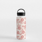 Warm Pink Floral Handle Lid Water Bottle