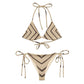 Vega String Bikini in Tan Shibori