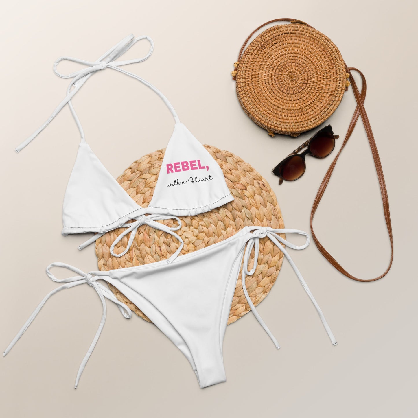 All-over print recycled string bikini