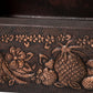 33" Farmhouse Single Well Fruits Design Straight Apron Hammered Copper Kitchen Sink