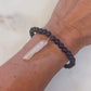 Midnight Blue Goldstone Bracelet with White Titanium Quartz in Gold