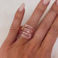 Marcia Rose Gold Wire Wrap Ring with Light Pink Swarovski Crystals