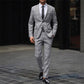 Mens Slim-Fit Plaid Business Suit Two-Piece Set