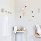 Round Beech Wood Wall Mounted Mirror Coat Hook