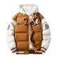 Mens Stylish Winter Faux Two-Piece Cotton Padded Jacket