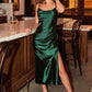 Slim Fit Satin Midi Dress