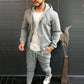 Mens Fashion Solid-Color Causel Hooded