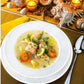 White Porcelain Deep Plate With Embossed Wide Rim 9" inch | For soup, pasta, salad