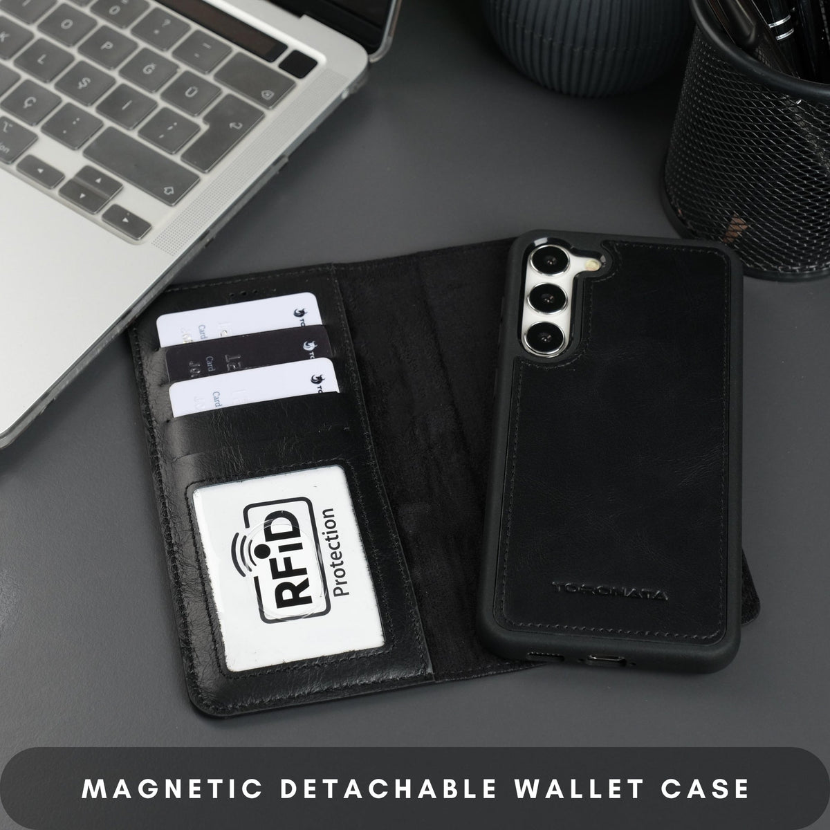 Buffalo Leather Samsung Galaxy S24 Plus Wallet with Detachable Case