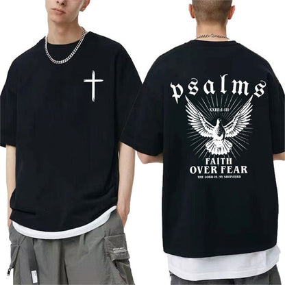 Jesus Faith Over Fear Christian Peace Dove Graphic T-Shirt