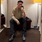 Mens Chunky Solid-Color Sweater For FallWinter