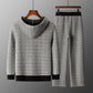 Men's Hooded Sweater Cardigan Casual Set
