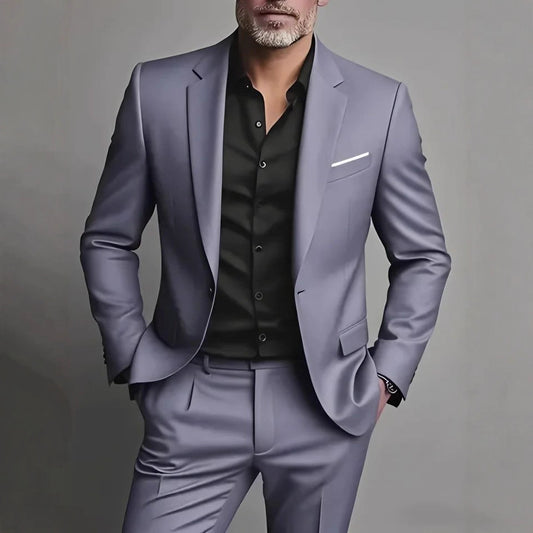Herrenanzug-Set Slim Fit Freizeit-Zweiteiler