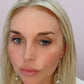 Pearl Accented Gold Chain Dangle Earrings with Green Strawberry Quartz and Moonstone Hoop Drop
